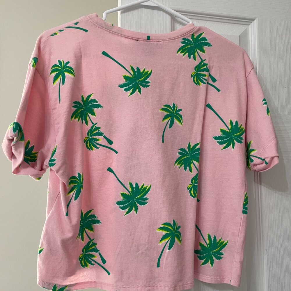 FOREVER 21 Pink Tropical T-shirt - Size L - Picture 4 of 4